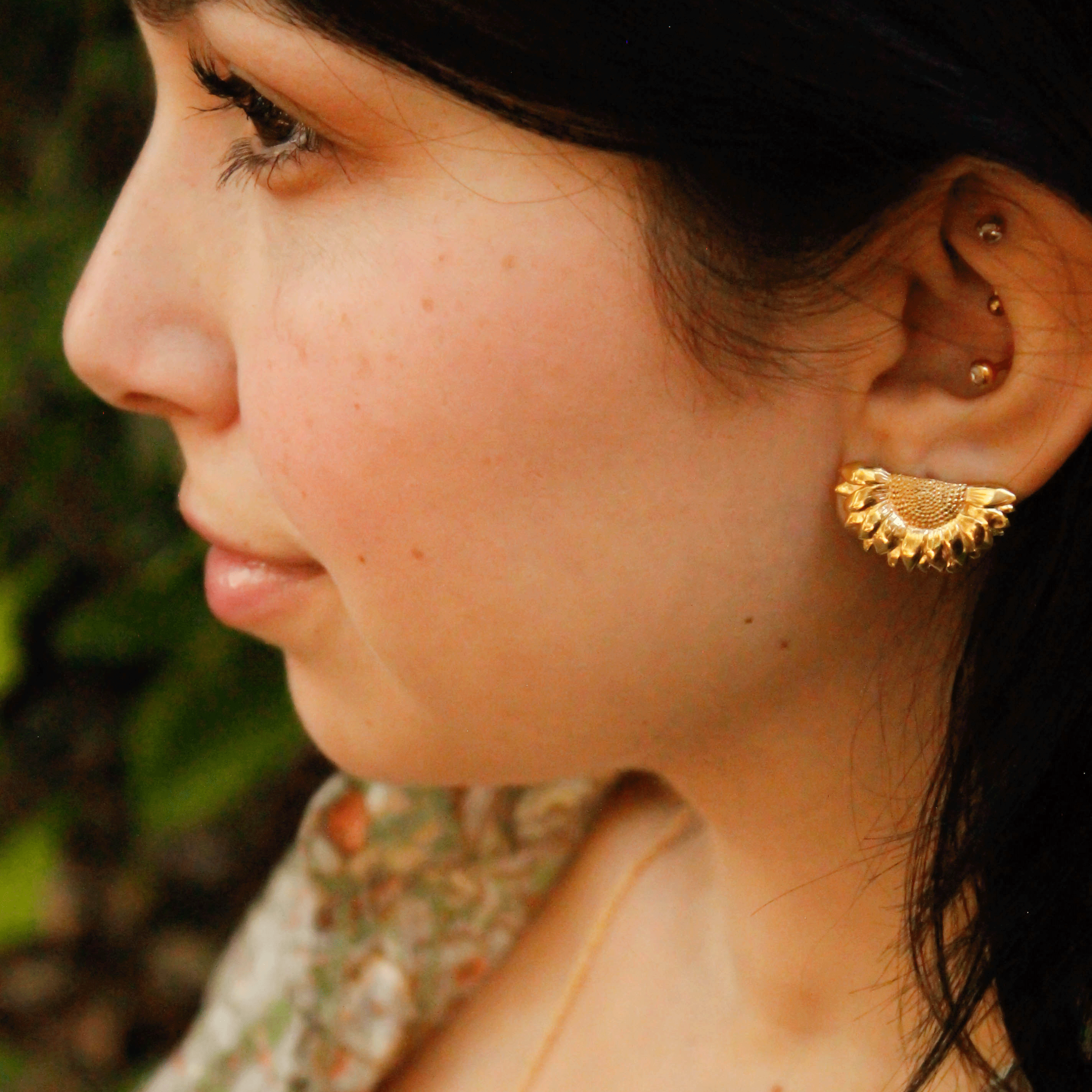 Aros medio Girasol Dorados