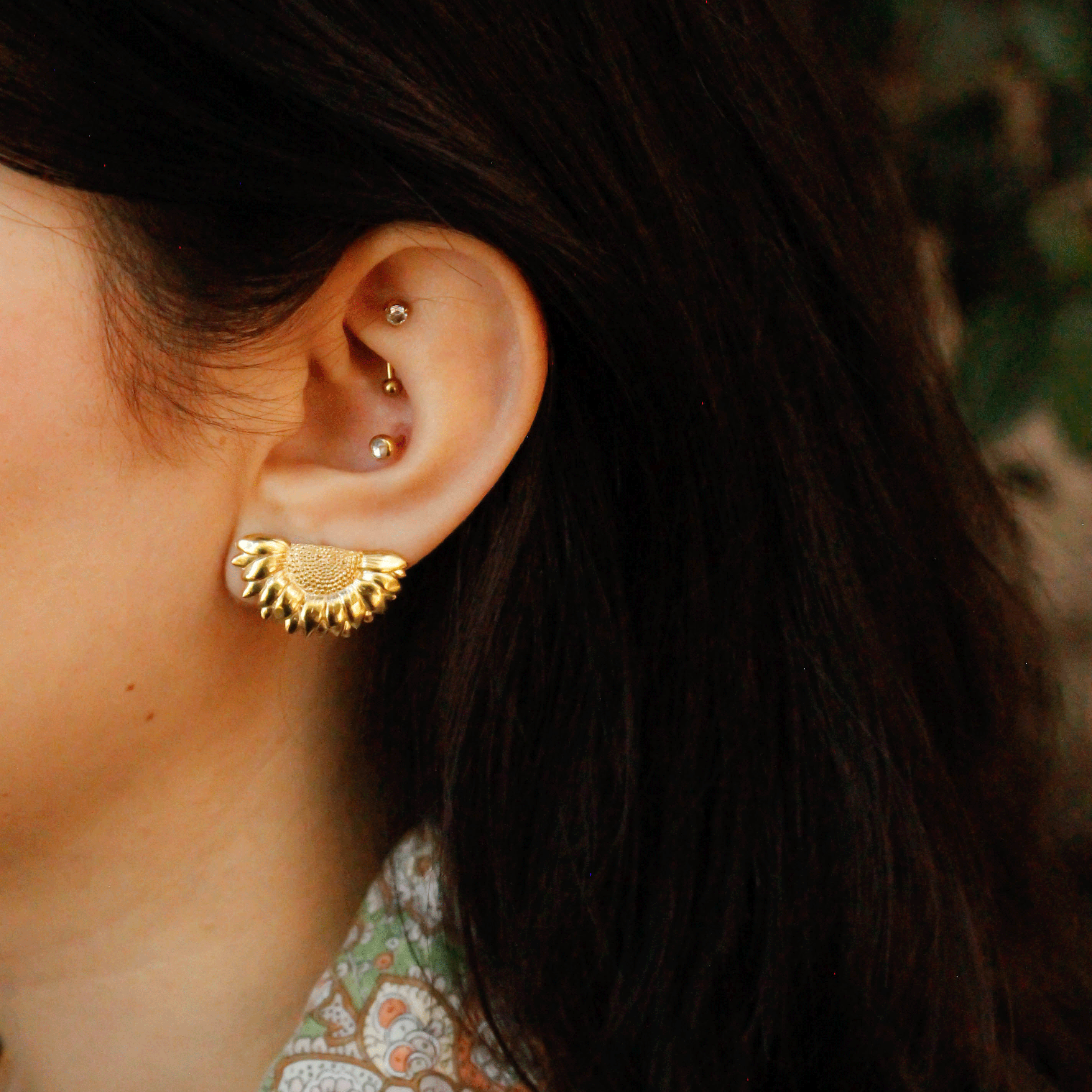 Aros medio Girasol Dorados